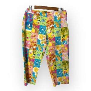 Bon Jour Bon Jour Pink blue, white, yellow Capri Size 10